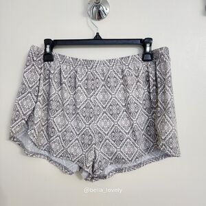 Soft Gray Patterned Sleep Pajama Shorts